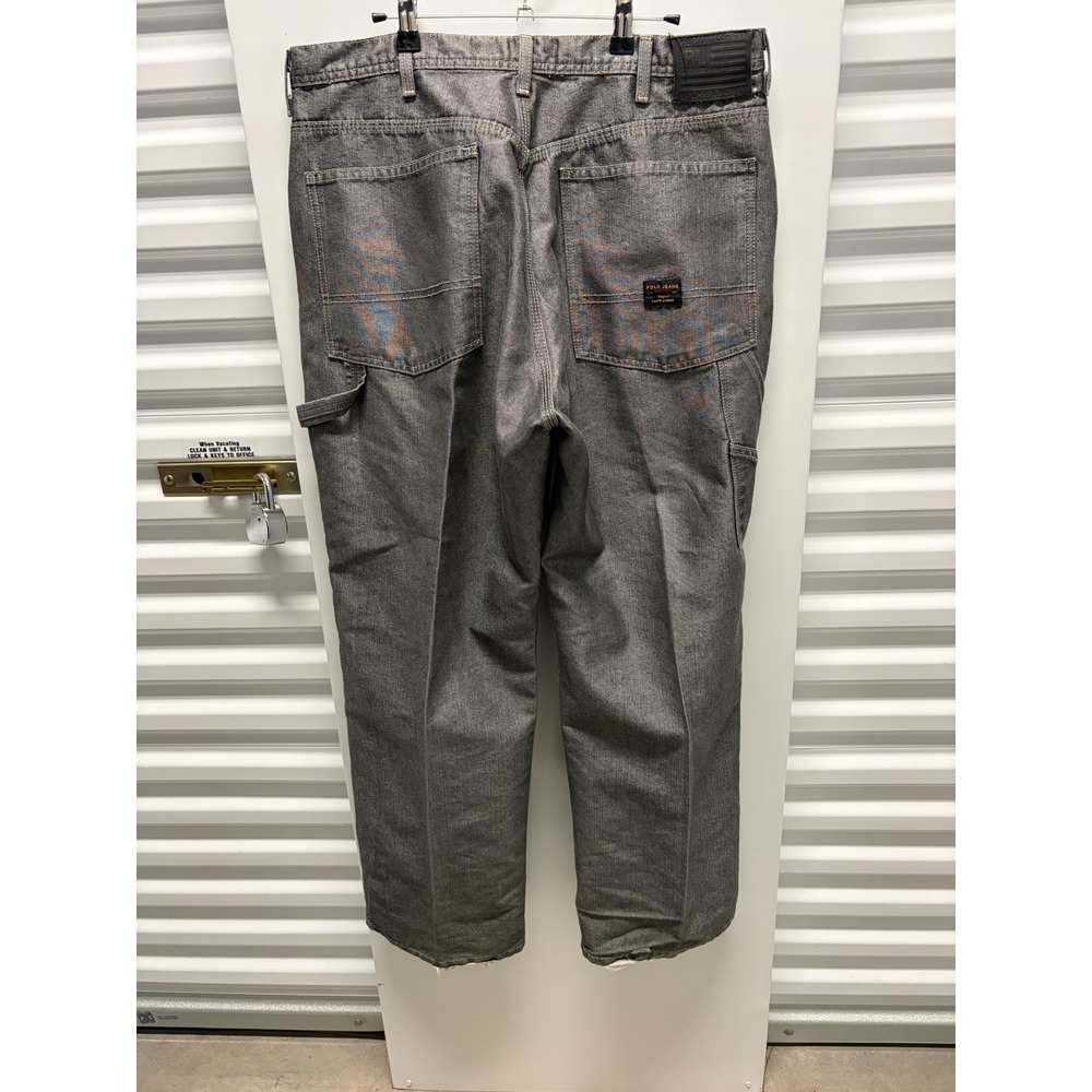 Vintage Polo Jeans Ralph Lauren Carpenter Pants Mens 36x32 Grey Utility‎ Good